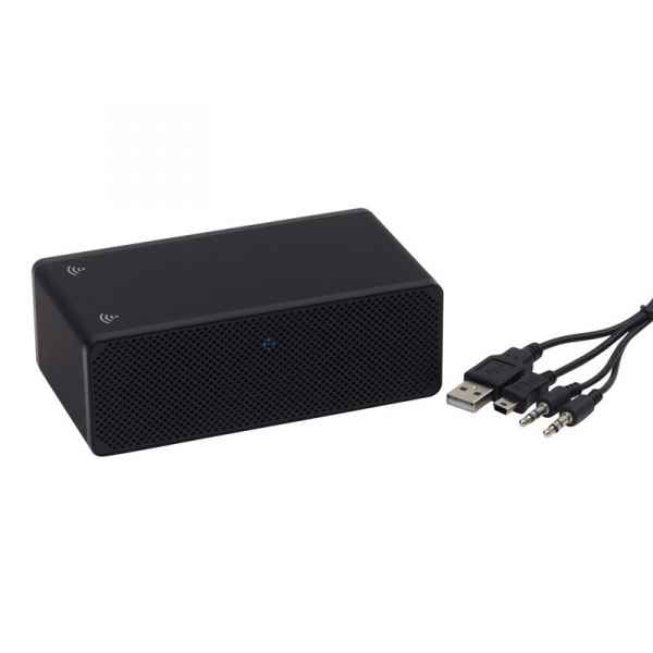 Интерактивная колонка BOOSTER, чёрный с нанесением логотипа оптом в ...