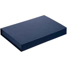 Коробка Silk с ложементом под ежедневник 13x21 см и ручку, синяя, Цвет: синий