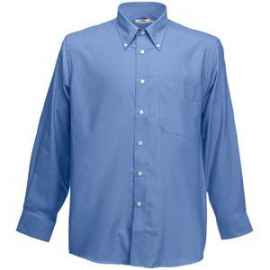 Рубашка 'Long Sleeve Oxford Shirt', синий_2XL, 70% х/б, 30% п/э, 135 г/м2
