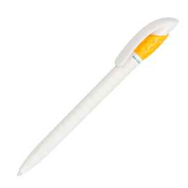 Ручка шариковая GOLF GREEN, белый/желтый классик, пластик, Цвет: белый, желтый