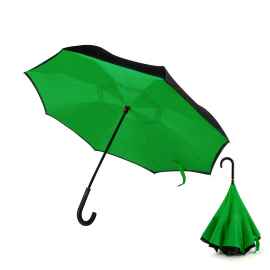 Зонт-трость механический  Chaplin, черно-зеленый-S, Цвет: черно-зеленый