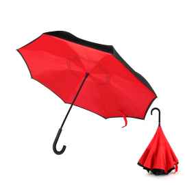 Зонт-трость механический  Chaplin, черно-красный-S, Цвет: черно-красный