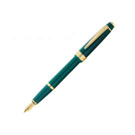 Ручка перьевая Bailey Light Polished Green Resin and Gold Tone, перо F, 421355, Цвет: зеленый