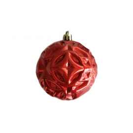 Новогодний ёлочный шар Рельеф, 87348, Цвет: красный