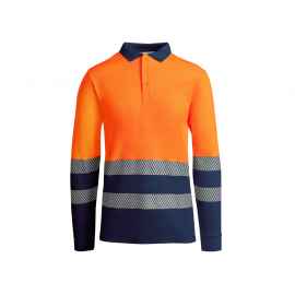 Рубашка поло Atrio с длинным рукавом мужская, S, 9319HV55223S, Цвет: navy,неоновый оранжевый, Размер: S