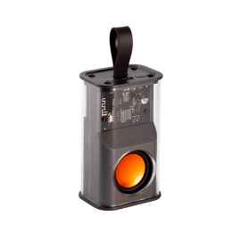 Bluetooth колонка 'Hi-Fi' 5Вт с разноцветной подсветкой и прозрачным корпусом, черный с оранжевым