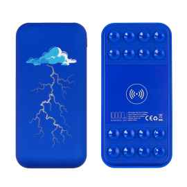 Беспроводное зарядное устройство 'Sticky SOFTTOUCH', 10000 mAh с подсветкой логотипа и присосками, синий, Цвет: синий