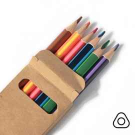 Набор цветных карандашей двухцветных MERIDIAN, 6шт./12 цветов, дерево, картон