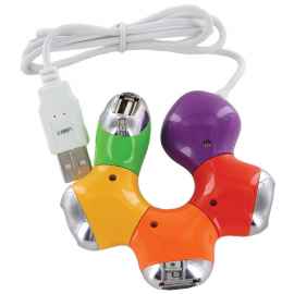 USB-разветвитель 'Трансформер', D=8 см, H=1,9 см, пластик, тампопечать