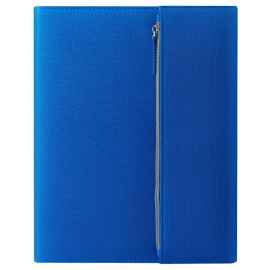 Папка А4  'PATRIX'  с блокнотом и карманом  на молнии, синяя, полиэстер 600D