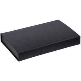 Коробка Silk с ложементом под ежедневник 13x21 см, флешку и ручку, черная, Цвет: черный