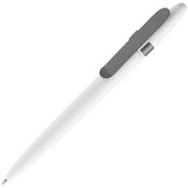 Ручка шариковая Prodir DS5 TSM Metal Clip, белая с серым, Цвет: белый, серый