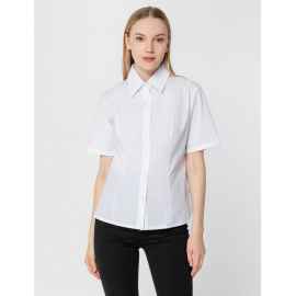 Рубашка женская с коротким рукавом Collar, белая , размер 42; 158-164, Цвет: белый, Размер: 42 / 164