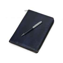 Бизнес-блокнот на молнии А5 Fabrizio с RFID защитой и ручкой, 701402, Цвет: синий,серебристый