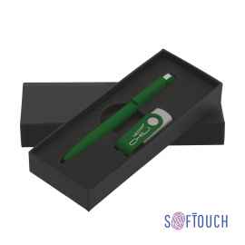 Набор ручка + флеш-карта 8 Гб в футляре, покрытие soft touch, темно-зеленый, Цвет: темно-зеленый