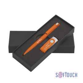 Набор ручка + флеш-карта 8 Гб в футляре, покрытие soft touch, оранжевый, Цвет: оранжевый