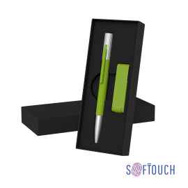 Набор ручка 'Clas' + флеш-карта 'Case' 8 Гб в футляре, покрытие soft touch, зеленое яблоко, Цвет: зеленое яблоко