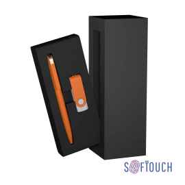 Набор ручка + флеш-карта 16 Гб в футляре, покрытие soft touch, оранжевый, Цвет: оранжевый