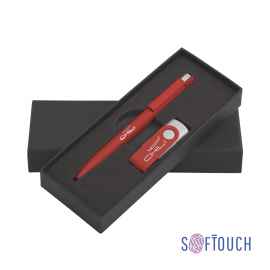 Набор ручка + флеш-карта 16 Гб в футляре, покрытие soft touch, красный, Цвет: красный