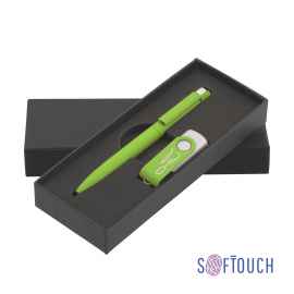 Набор ручка + флеш-карта 16 Гб в футляре, покрытие soft touch, зеленое яблоко, Цвет: зеленое яблоко
