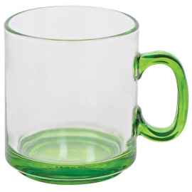 Кружка 'Joyful',прозрачная с зеленым,300мл,стекло, Цвет: прозрачный, зеленый