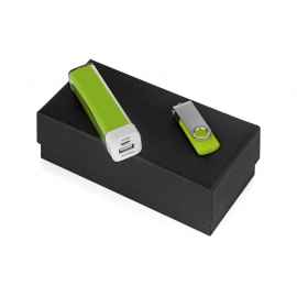 Подарочный набор Flashbank с флешкой и зарядным устройством, 8Gb, 700305.03, Цвет: зеленый, Размер: 8Gb