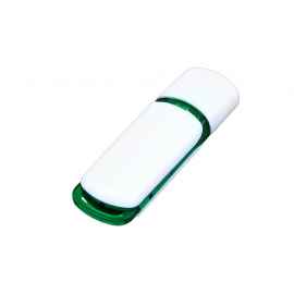 USB 2.0- флешка на 16 Гб с цветными вставками, 16Gb, 6003.16.03, Цвет: белый,зеленый, Размер: 16Gb
