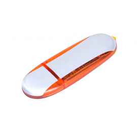 USB 2.0- флешка промо на 16 Гб овальной формы, 16Gb, 6017.16.08, Цвет: серебристый,оранжевый, Размер: 16Gb