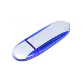 USB 2.0- флешка промо на 16 Гб овальной формы, 16Gb, 6017.16.02, Цвет: серебристый,синий, Размер: 16Gb