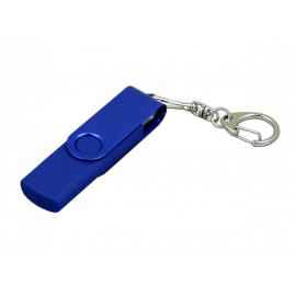 USB 2.0- флешка на 16 Гб с поворотным механизмом и дополнительным разъемом Micro USB, 16Gb, 7031.16.02, Цвет: синий, Размер: 16Gb