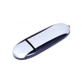 USB 2.0- флешка промо на 16 Гб овальной формы, 16Gb, 6017.16.07, Цвет: серебристый,черный, Размер: 16Gb