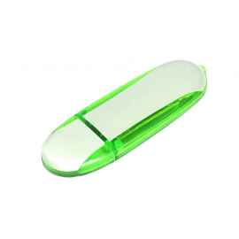 USB 2.0- флешка промо на 16 Гб овальной формы, 16Gb, 6017.16.03, Цвет: серебристый,зеленый, Размер: 16Gb