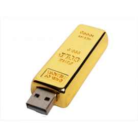 USB 2.0- флешка на 4 Гб в виде слитка золота, 4Gb, 6581.4.05, Цвет: золотистый, Размер: 4Gb