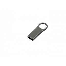 USB 2.0- флешка на 8 Гб с мини чипом, компактный дизайн с большим круглым отверстием, 8Gb, 6590.8.00, Цвет: серебристый, Размер: 8Gb