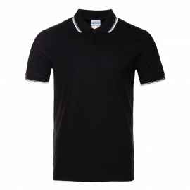 Рубашка поло мужская STAN с окантовкой хлопок/полиэстер 185, 04T, Чёрный (20) (44/XS), Цвет: Чёрный, Размер: 44/XS