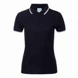 Рубашка поло женская STAN с окантовкой хлопок/полиэстер 185, 04BK, Чёрный (20) (42/XS), Цвет: Чёрный, Размер: 42/XS