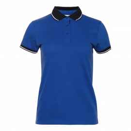 Рубашка поло  женская STAN с контрастными деталями хлопок/полиэстер 185, 04CW, Синий/Чёрный (16/20) (42/XS), Цвет: синий, Размер: 42/XS