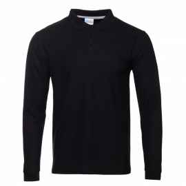 Рубашка поло мужская STAN длинный рукав хлопок/полиэстер 185, 04S, Чёрный (20) (42/XXS), Цвет: Чёрный, Размер: 42/XXS