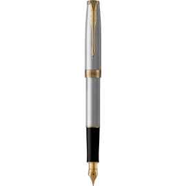 Перьевая ручка Parker Sonnet , Stainless Steel GT, перо: F или М, цвет чернил: black, в подарочной упаковке