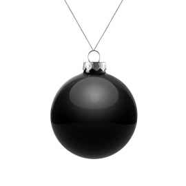 Елочный шар Finery Gloss, 8 см, глянцевый черный, Цвет: черный