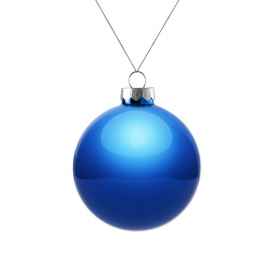 Елочный шар Finery Gloss, 8 см, глянцевый синий, Цвет: синий