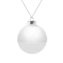 Елочный шар Finery Gloss, 8 см, глянцевый белый, Цвет: белый