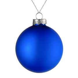 Елочный шар Finery Matt, 10 см, матовый синий, Цвет: синий