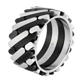 Кольцо ZIPPO, серебристо-чёрное, нержавеющая сталь, 1,2x0,25 см, диаметр 21,7 мм