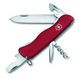 Нож перочинный VICTORINOX Picknicker, 111 мм, 11 функций, с фиксатором лезвия, красный, в блистере