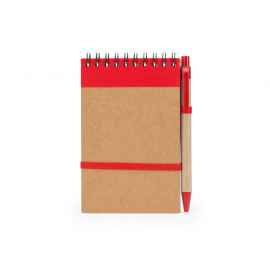 Блокнот LIEN с шариковой ручкой, NB8074S160, Цвет: бежевый,красный