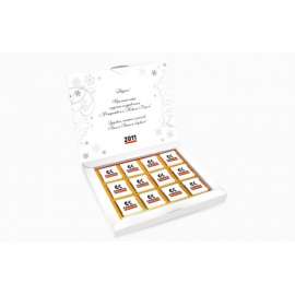 Подарочный шоколадный набор «Книга-12» 60г из 12 плиток шоколада 5г с символикой заказчика, изображение 2