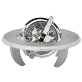 Часы 'Глобус' с фоторамкой, D=12,2 см, H=6,5 см, металл, лазерная гравировка, шильд