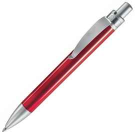 FUTURA, ручка шариковая, красный/хром, пластик/металл, Цвет: красный, серебристый
