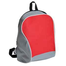 Промо-рюкзак 'Fun', серый с красным, 30х38х14 см, полиэстер, шелкография